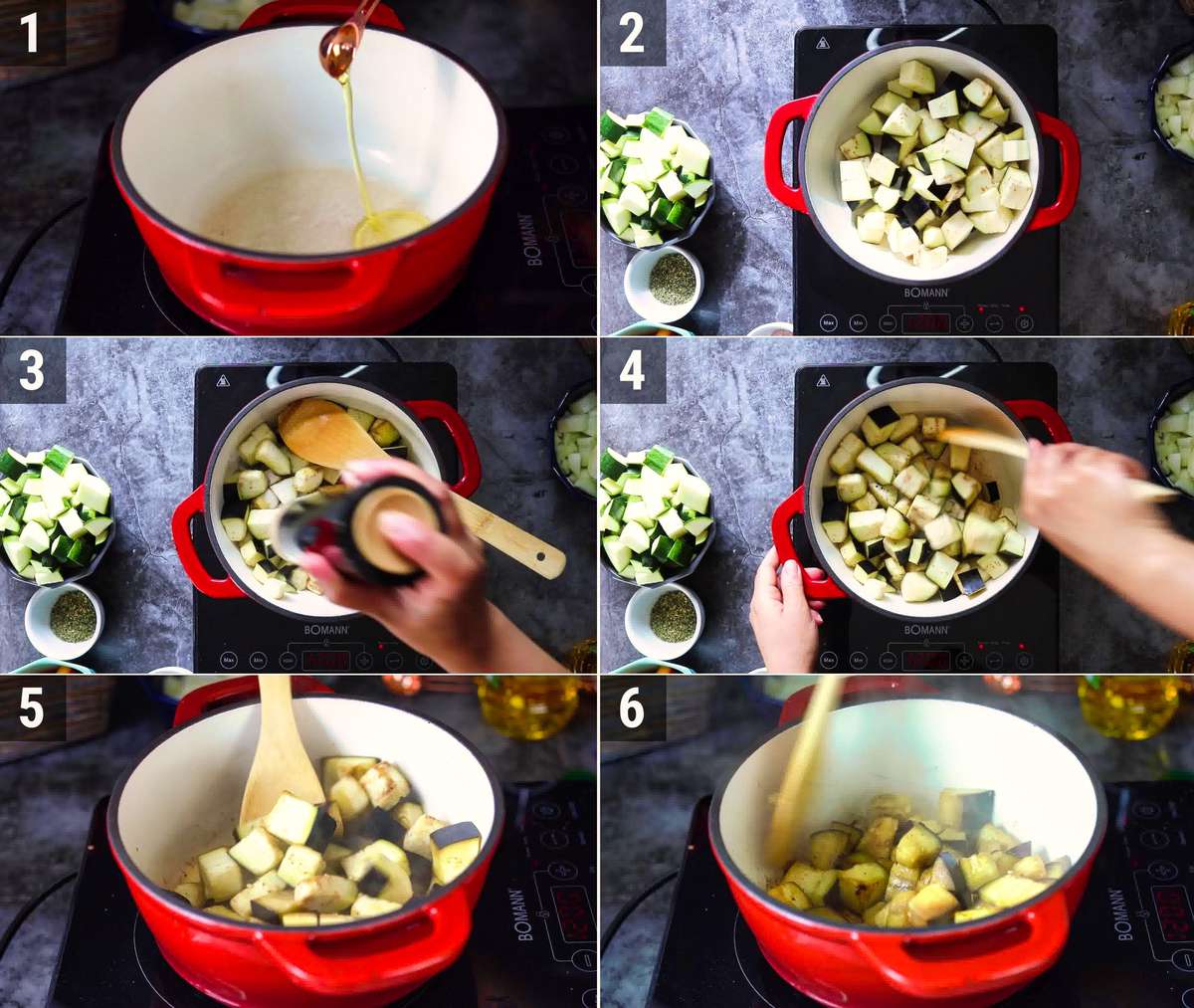 Image of the cooking step-1-4 for Ratatouille Pasta