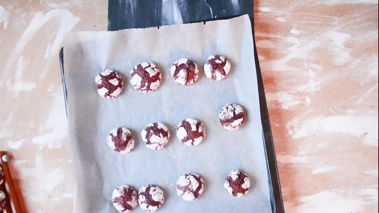 Image of the cooking step-1-9 for Red Velvet Crinkle Cookies