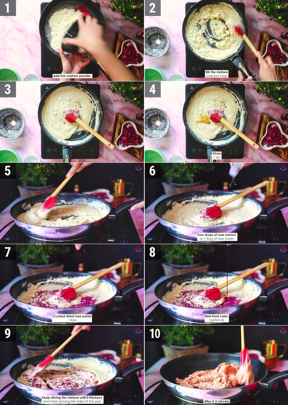 Image of the cooking step-3-1 for Rose Kaju Katli