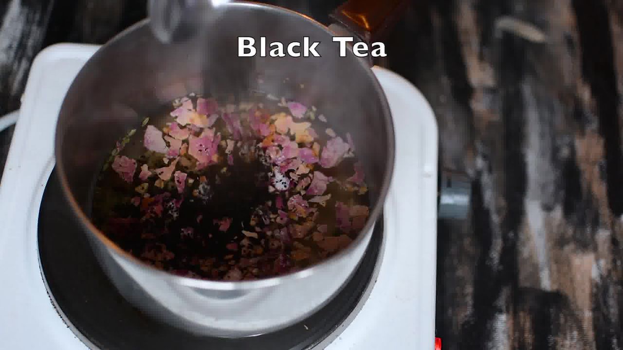 Image of the cooking step-1-4 for Rose Masala Chai Recipe - How to Make Rose Tea