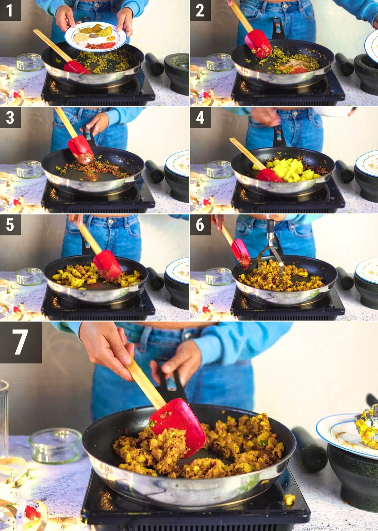 Image of the cooking step-2-2 for Samosa Chaat Bruschetta