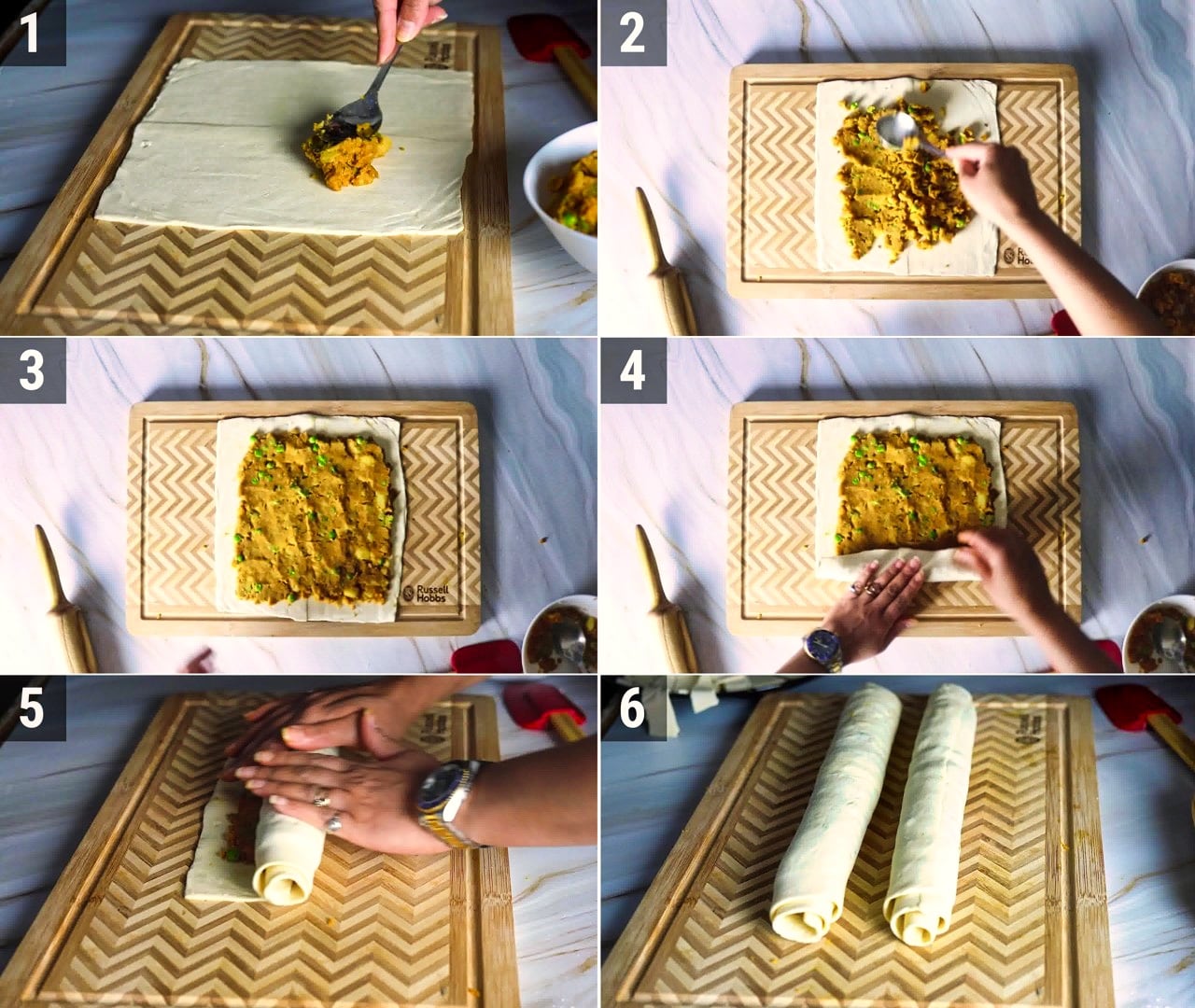 Image of the cooking step-2-3 for Samosa Pinwheels