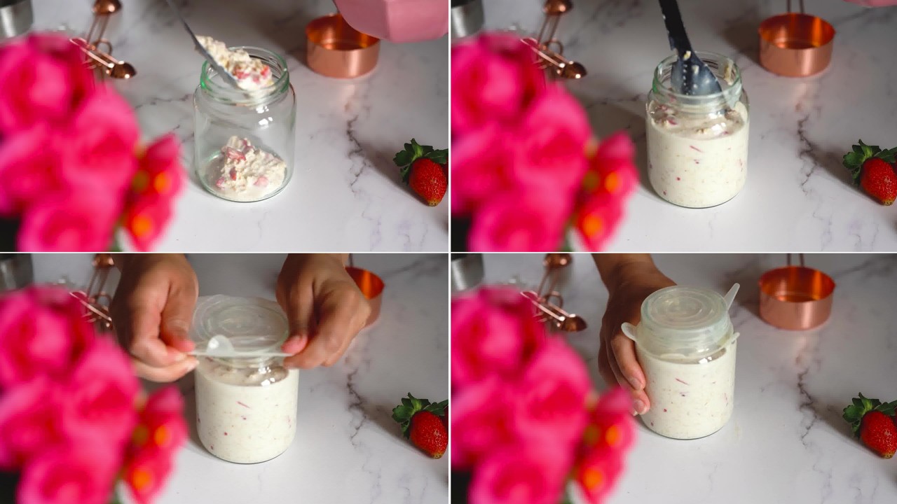 Image of the cooking step-1-4 for Strawberry Overnight Oats