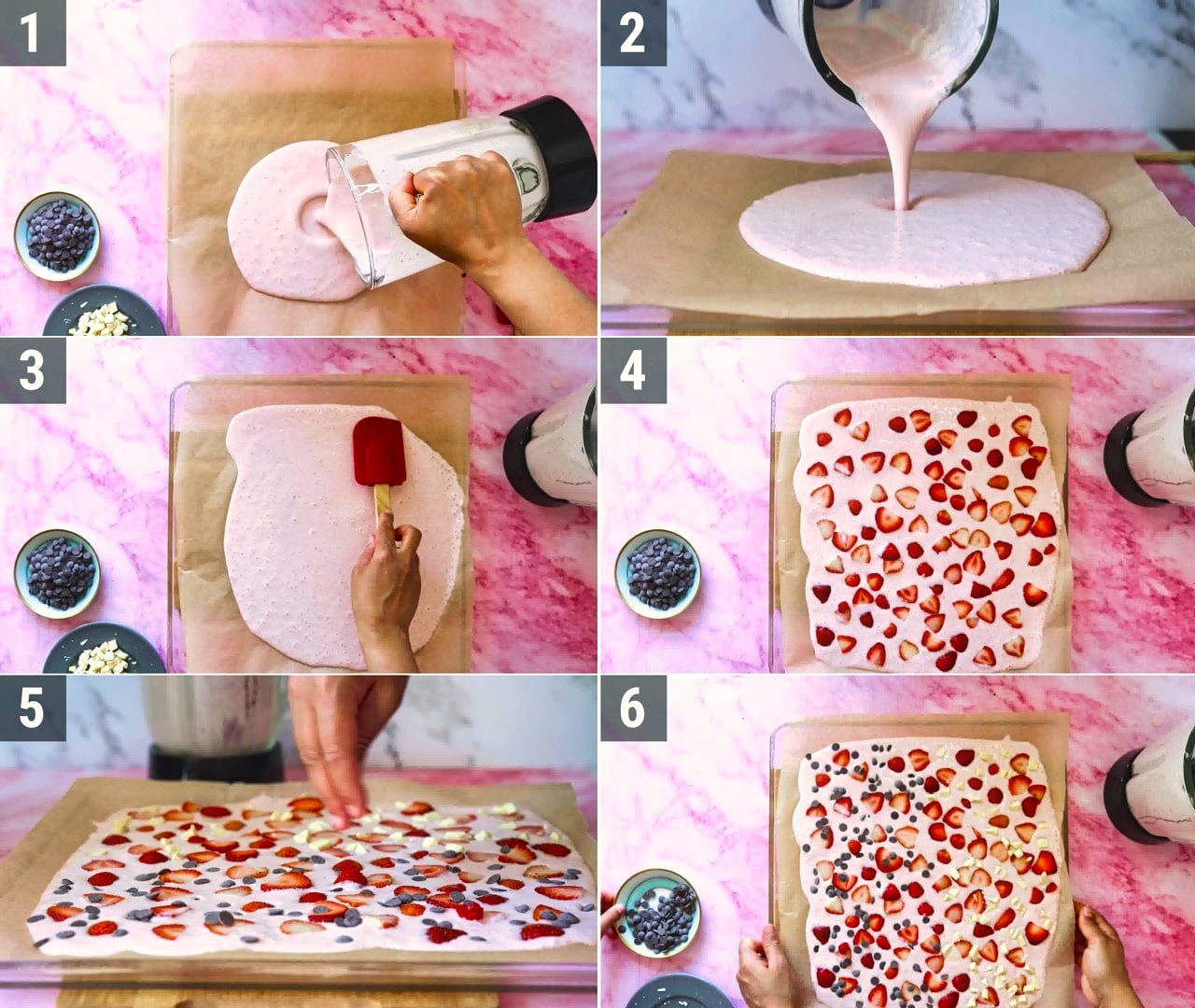 Image of the cooking step-1-3 for Strawberry Yogurt Bark