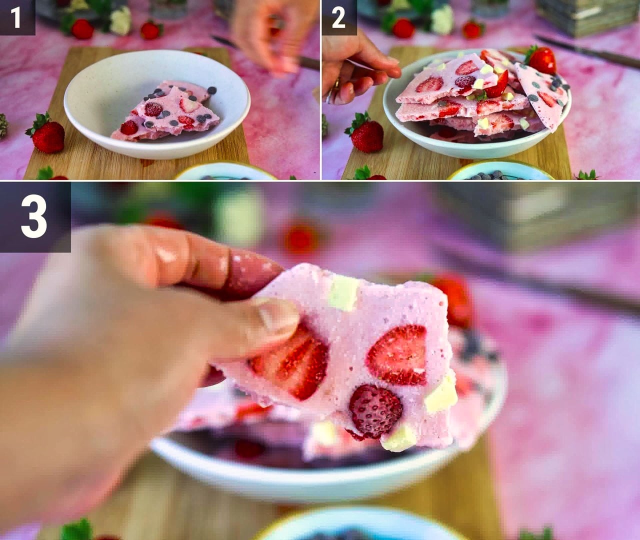 Image of the cooking step-1-5 for Strawberry Yogurt Bark
