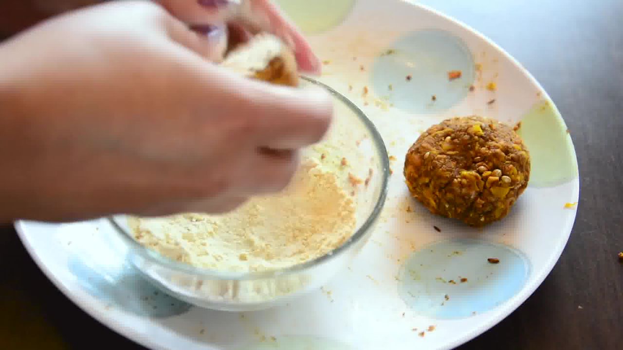 Image of the cooking step-1-15 for Sweet Potato Pumpkin Kebabs - Video Recipe