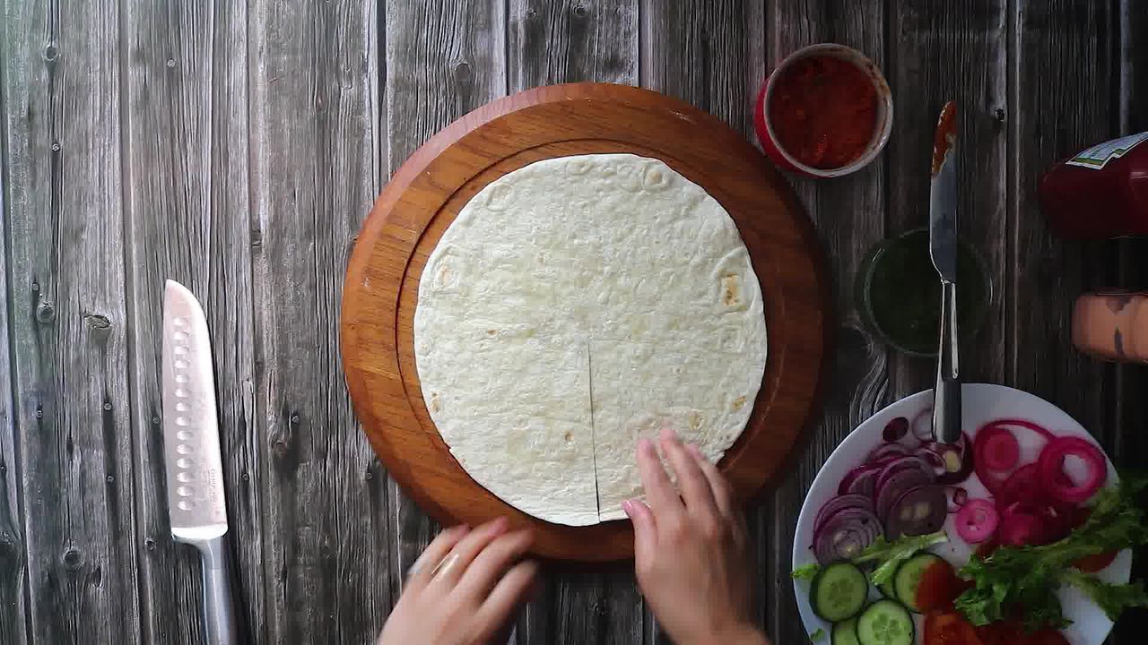Image of the cooking step-3-1 for TikTok Tortilla Wrap Hack (6 Vegetarian Filling Ideas)