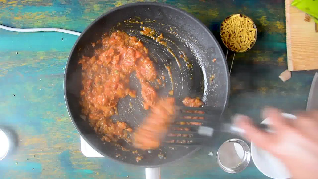 Image of the cooking step-1-7 for Traditional Rajasthani Sev Tamatar Ki Sabzi