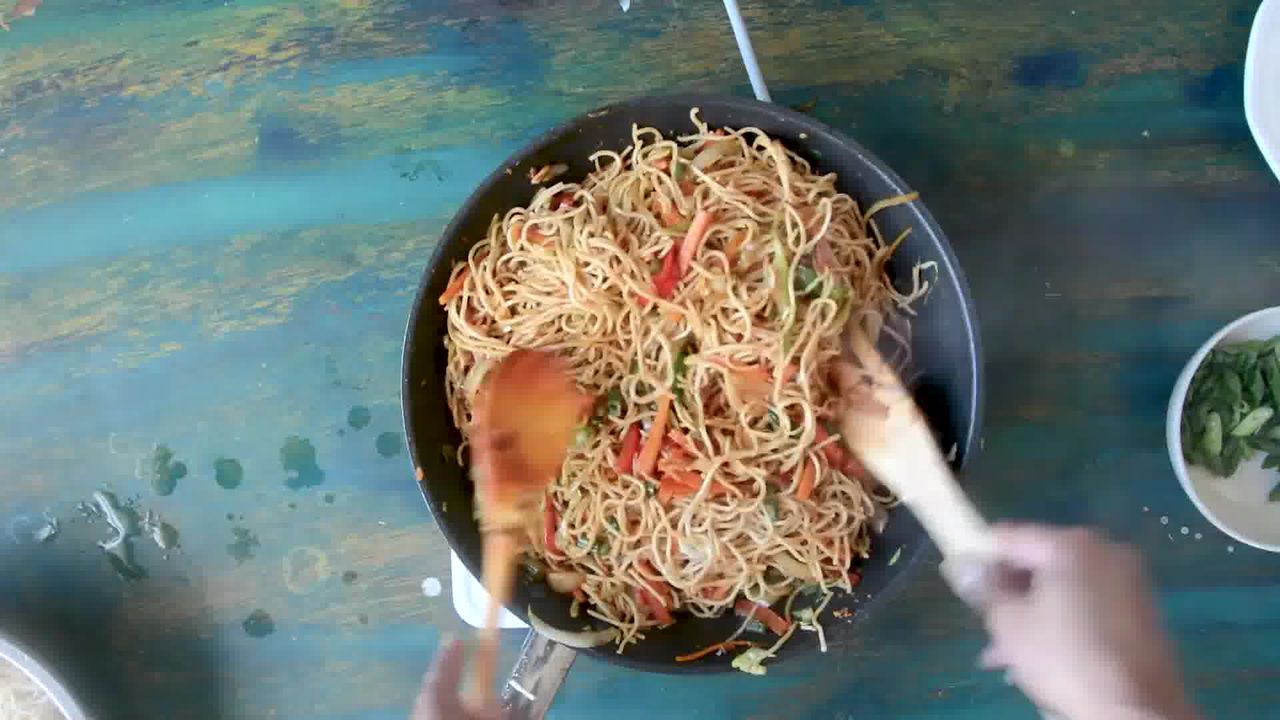 Image of the cooking step-1-10 for Easy Veg Schezwan Noodles Recipe