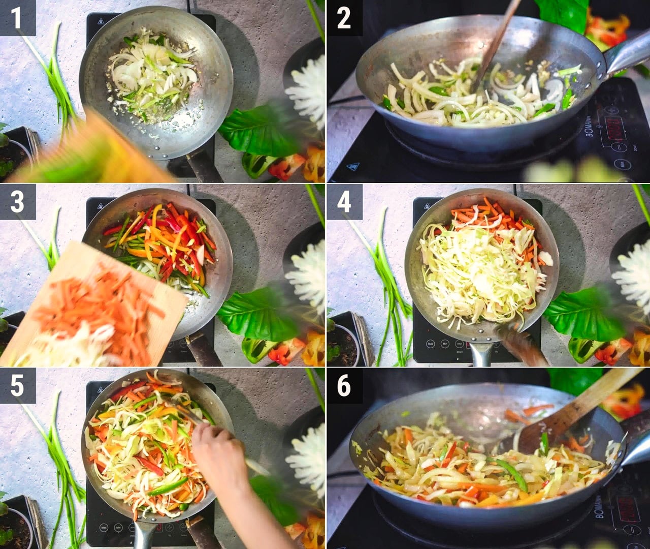 Image of the cooking step-3-2 for Vegetable Hakka Noodles