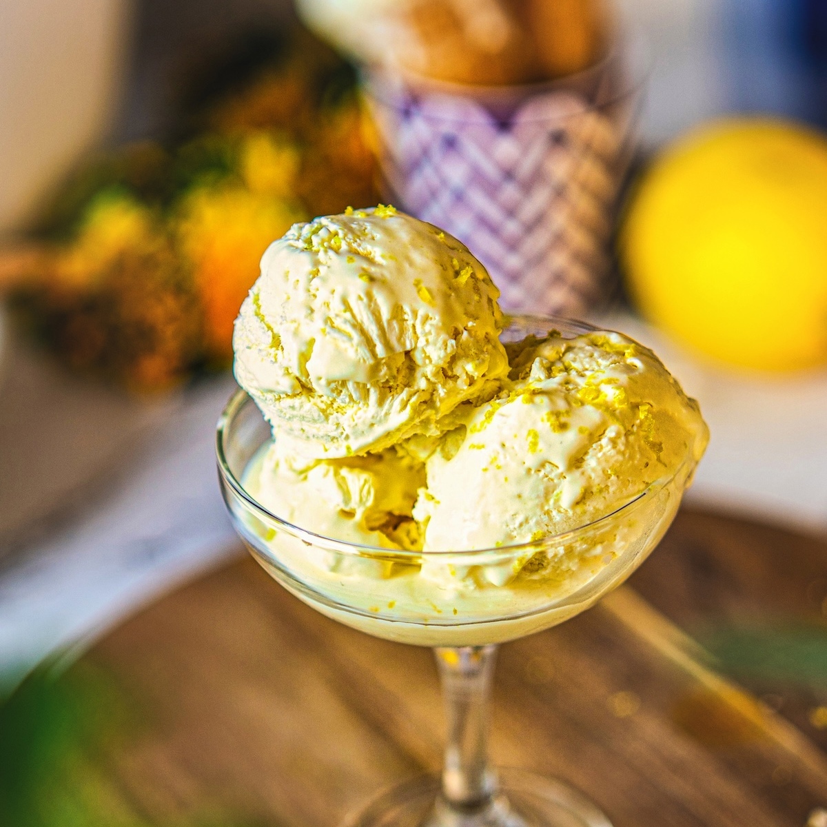 3 Ingredient Lemon Ice Cream (No Churn)