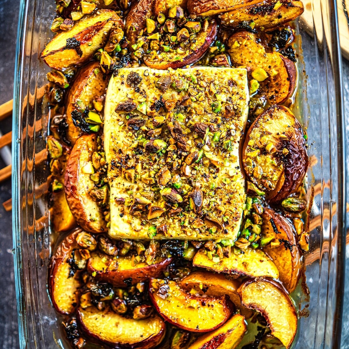 Baked Peach Feta