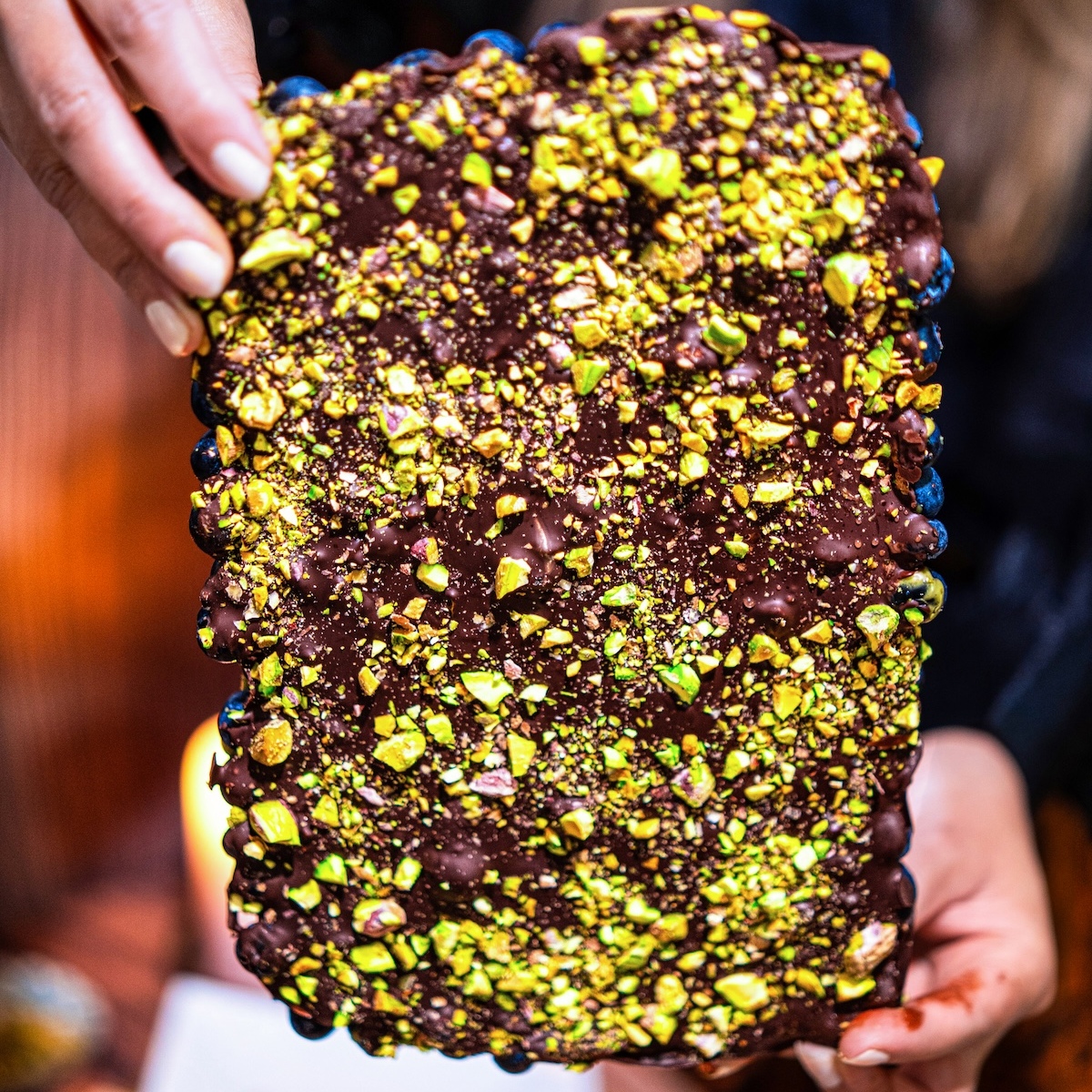 Blueberry Pistachio Chocolate Bark