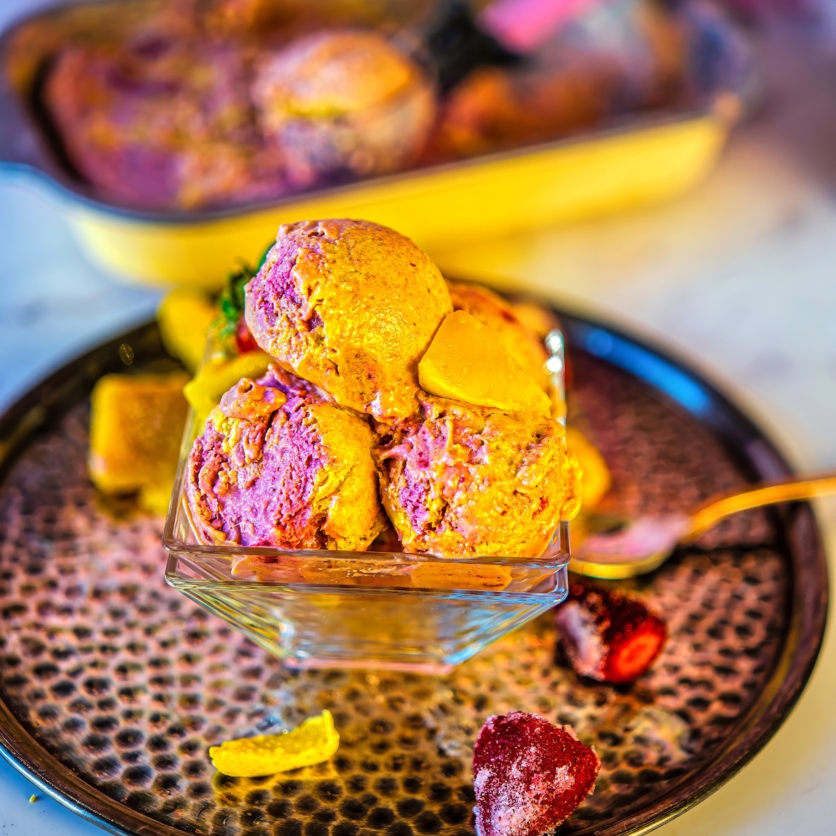 Vegan Strawberry Mango Ice Cream