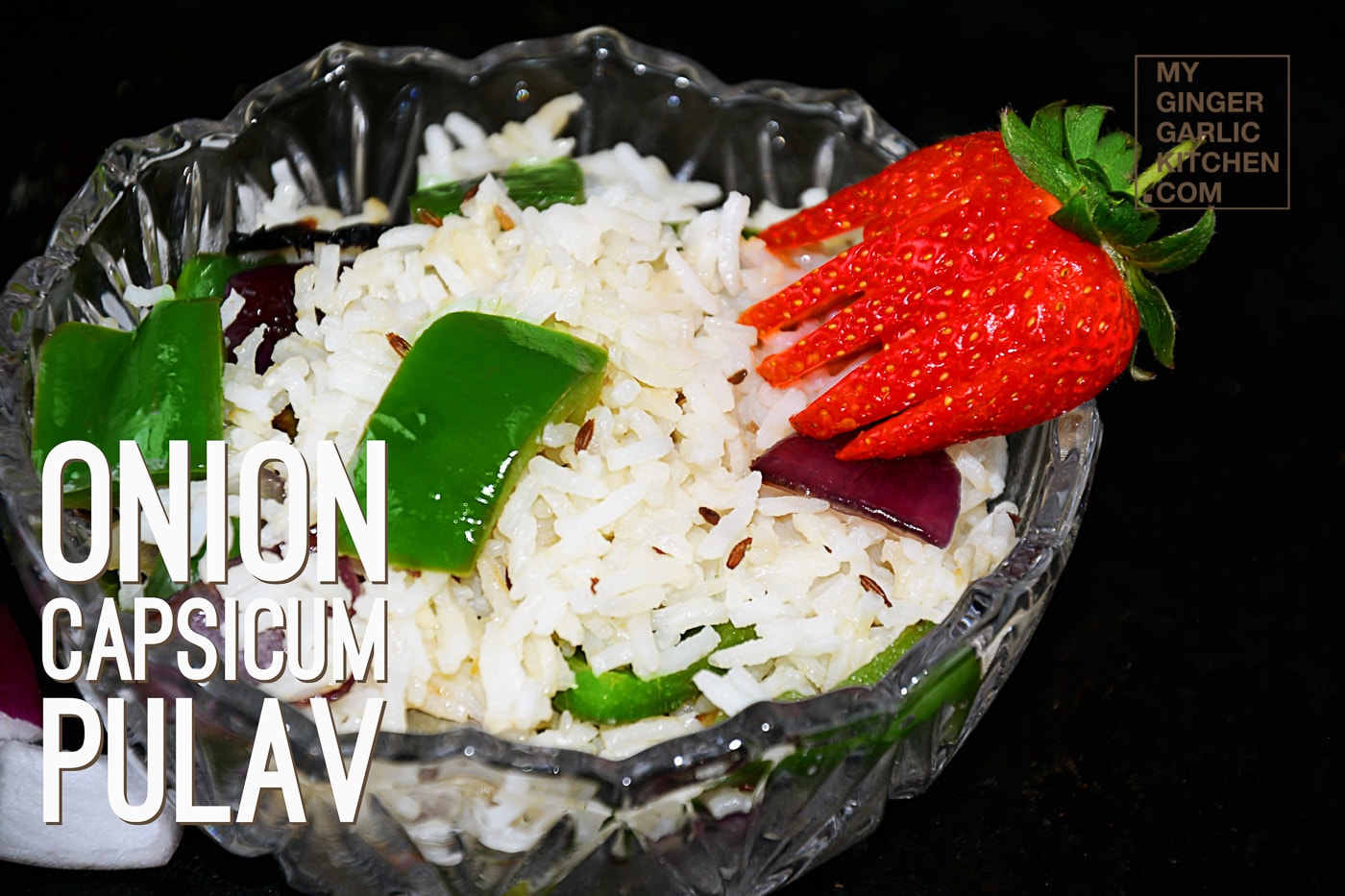 Onion Capsicum Pulao - Capsicum Rice