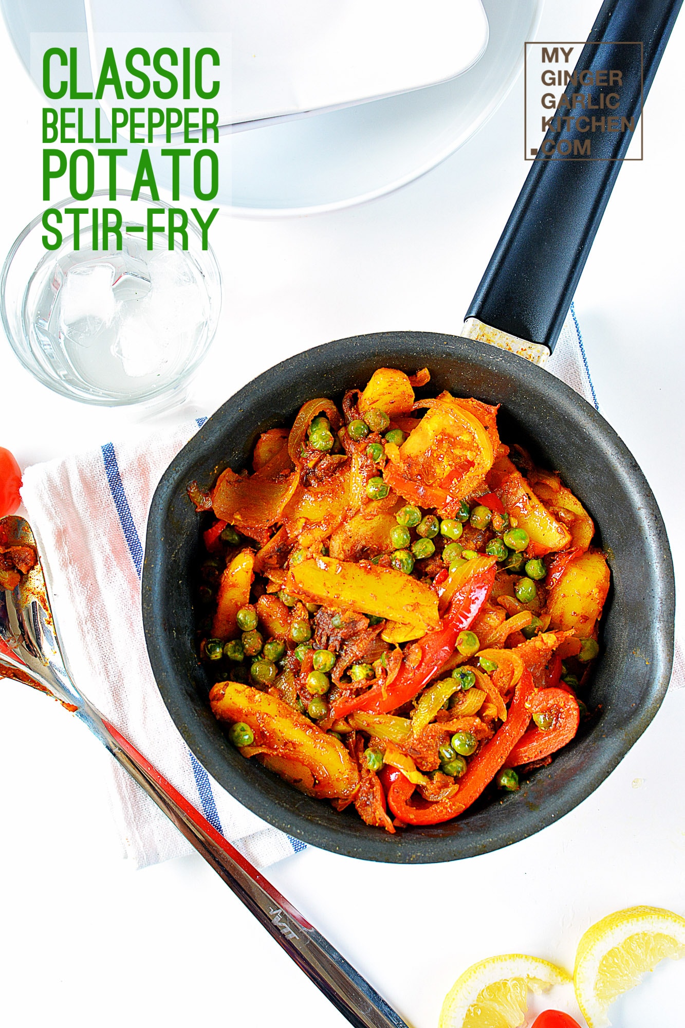 Image of Aloo Shimla Mirch - Potato Bell Pepper Stir-Fry