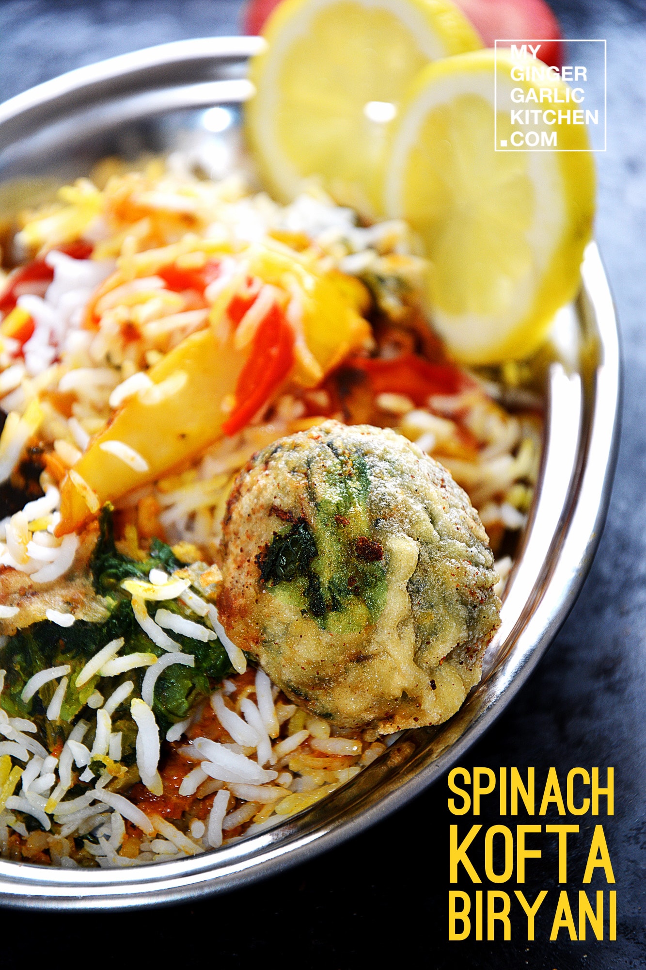 Spinach Kofta Biryani - Vegetarian