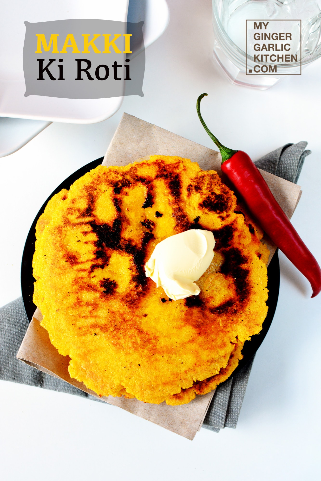 Image of Sunahari Makki Ki Roti - Golden Cornmeal Flatbread