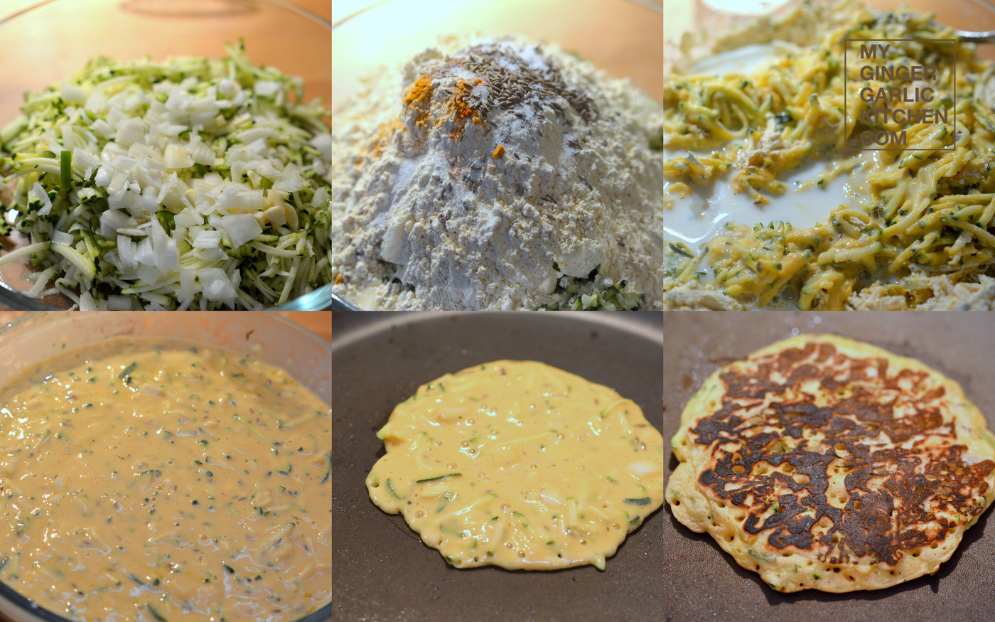 Image - recipe zucchini chickpea flour pancake anupama paliwal my ginger garlic kitchen 6