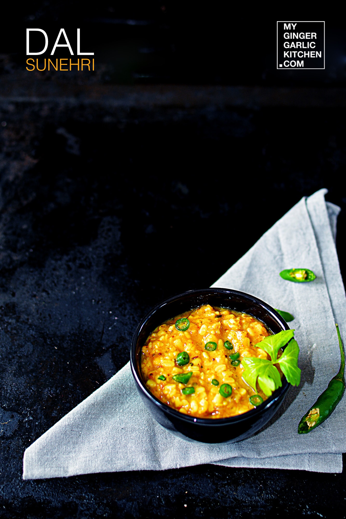 Dal Sunehri - Split Black Gram and Bengal Gram Spiced Stew