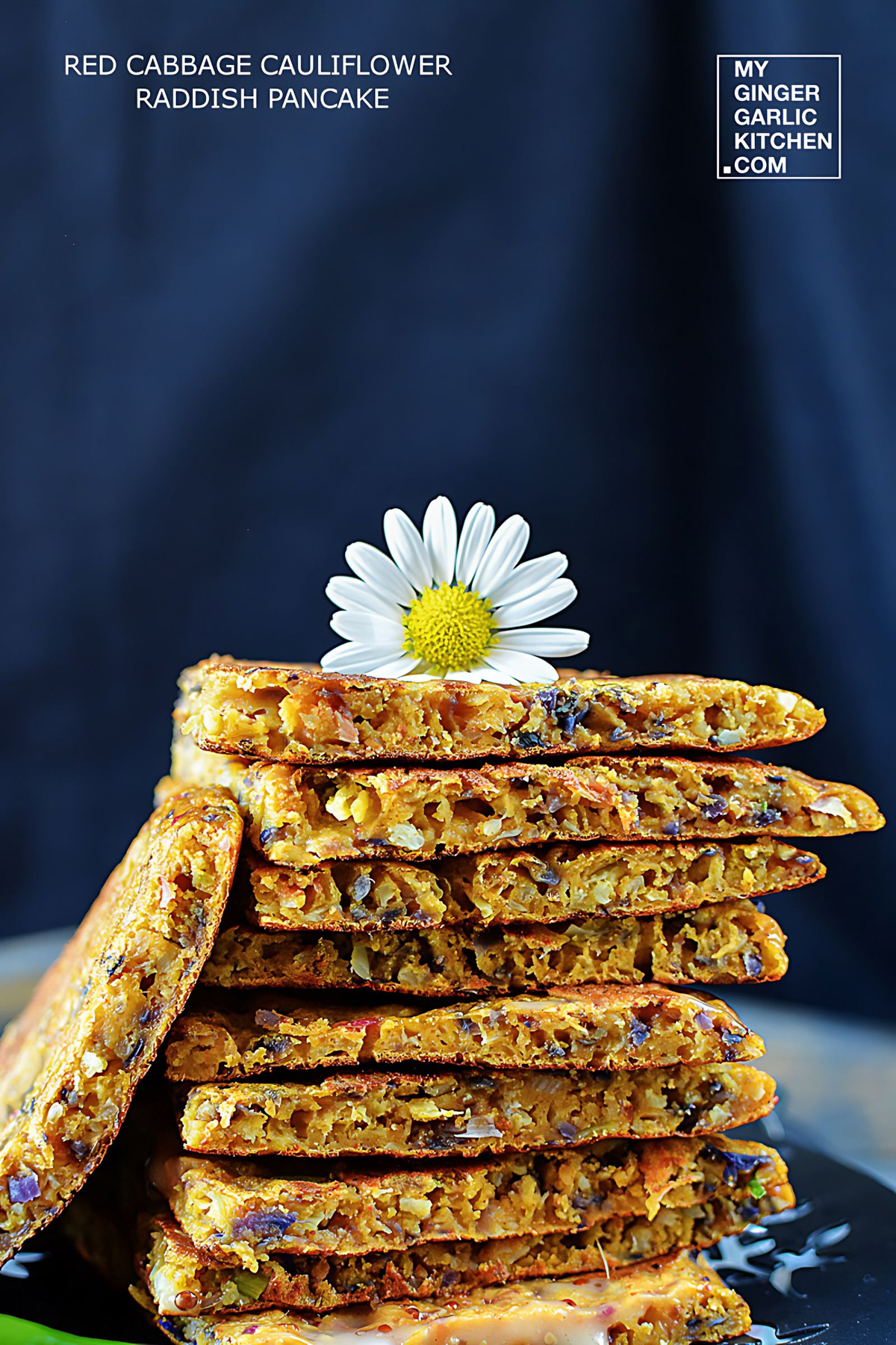 Image of Red Cabbage Cauliflower Radish Chickpea Pancake