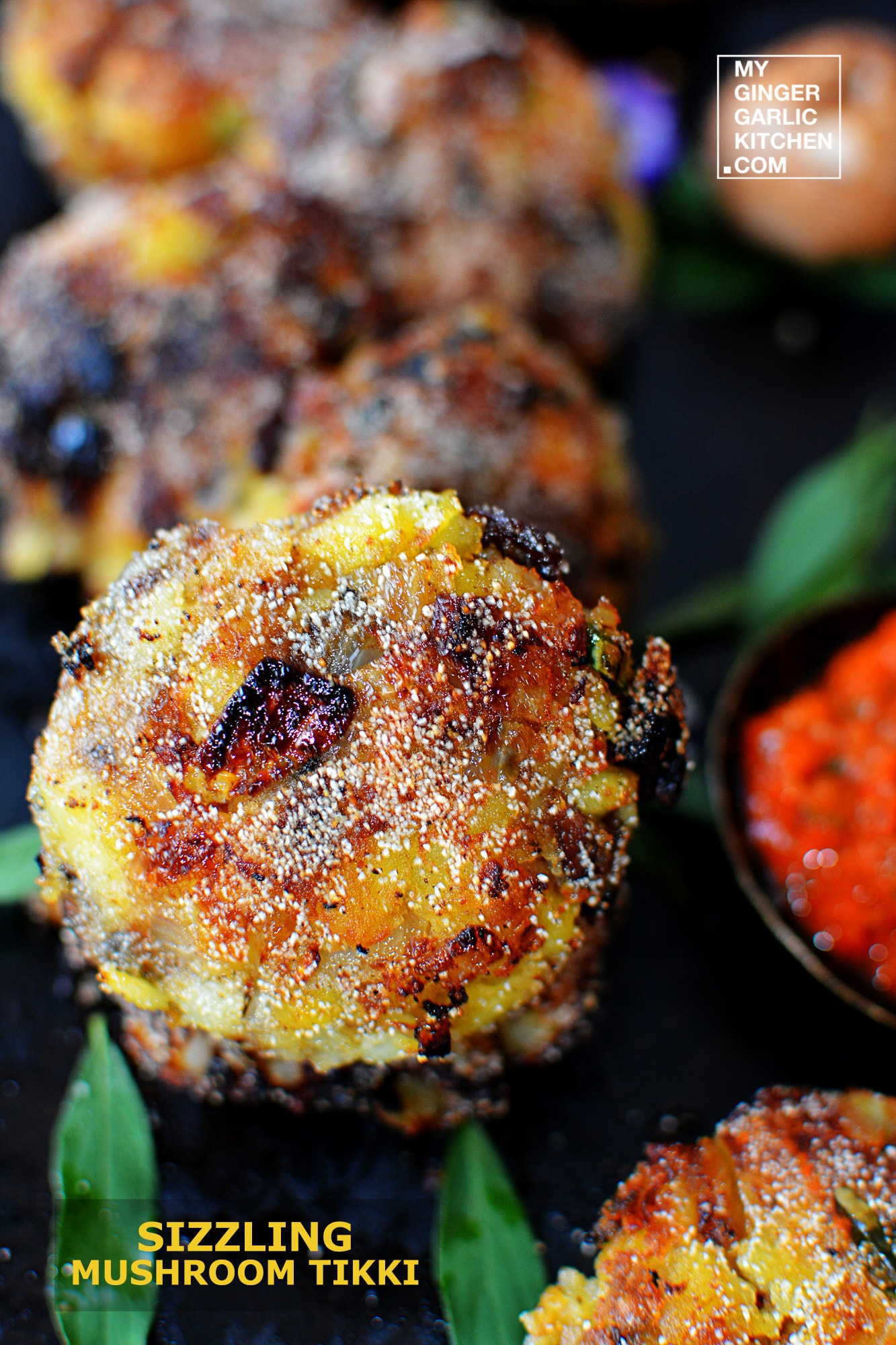 Image - recipe sizzling mushroom tikki anupama paliwal my ginger garlic kitchen 4