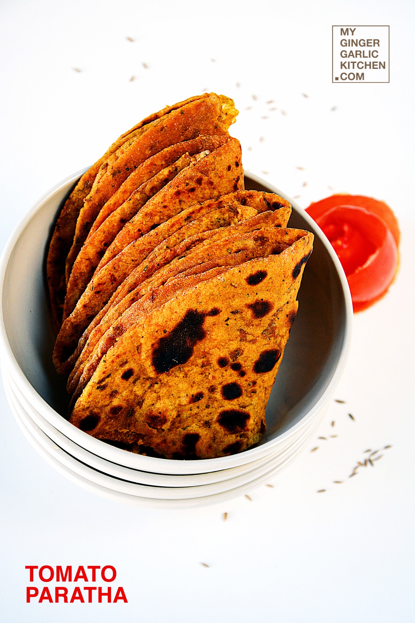 Tomato Paratha - Tomato Flatbread - Tamatar Ka Paratha