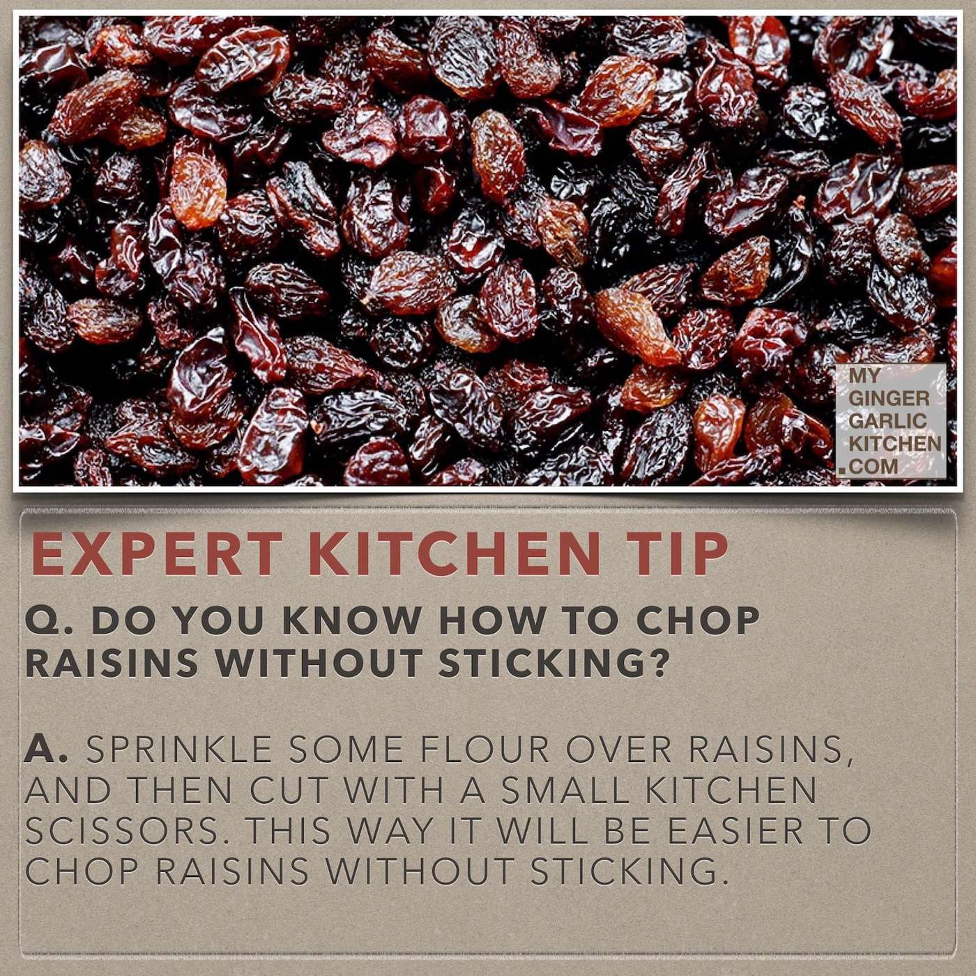Image of How to chop raisins without sticking (Kitchen-Tip)