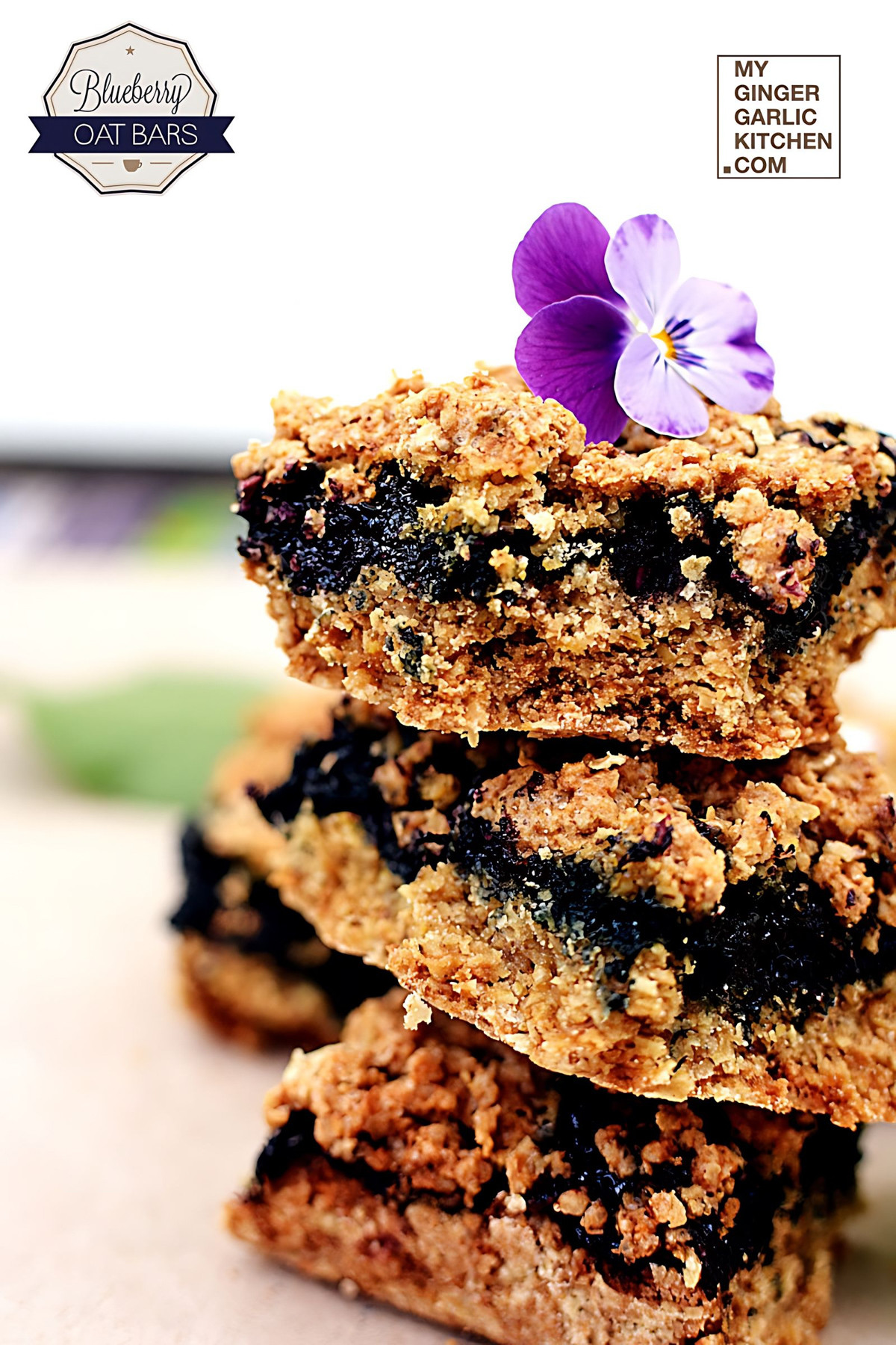 Image of Blueberry Oatmeal Breakfast Crumble Bars