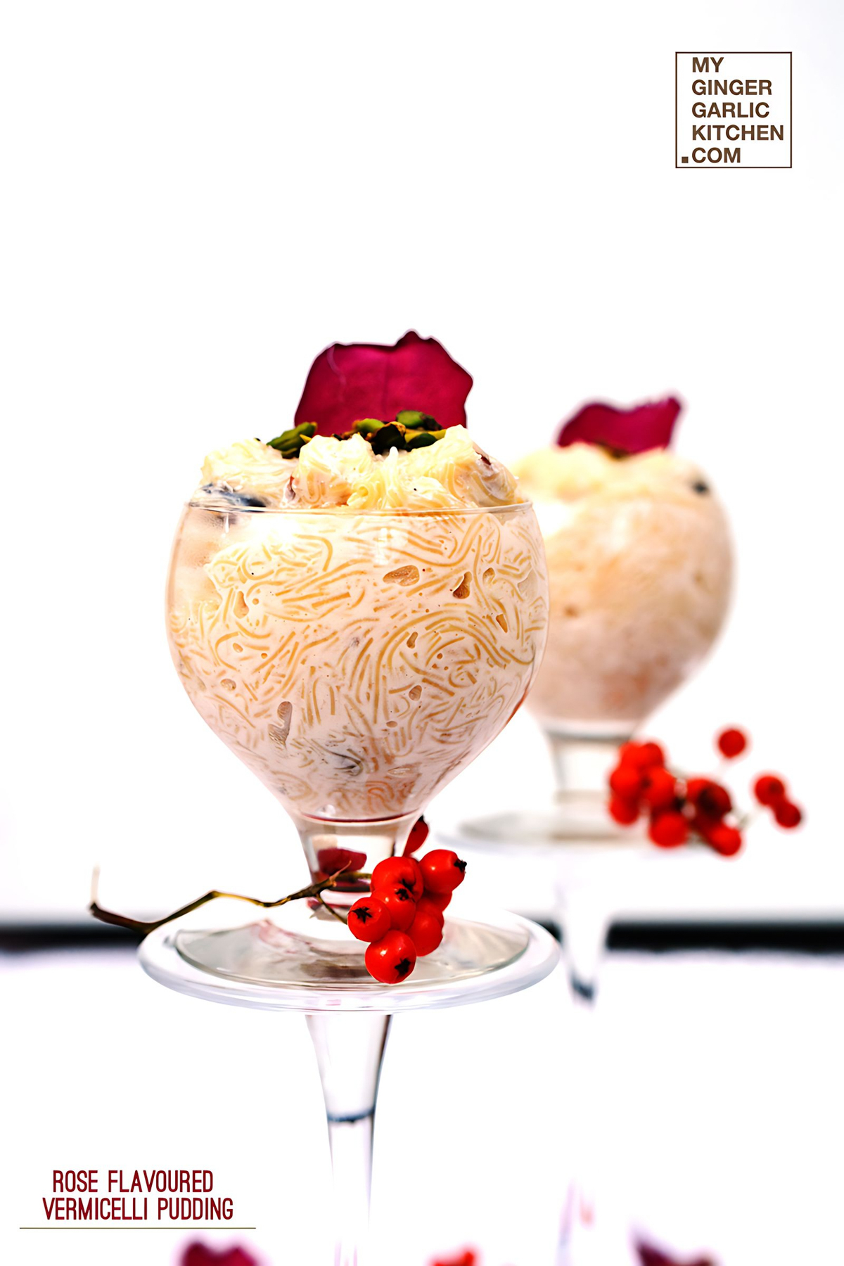 Rose Flavored Vermicelli Pudding | Seviyan Kheer| mygingergarlickitchen.com/ @anupama_dreams