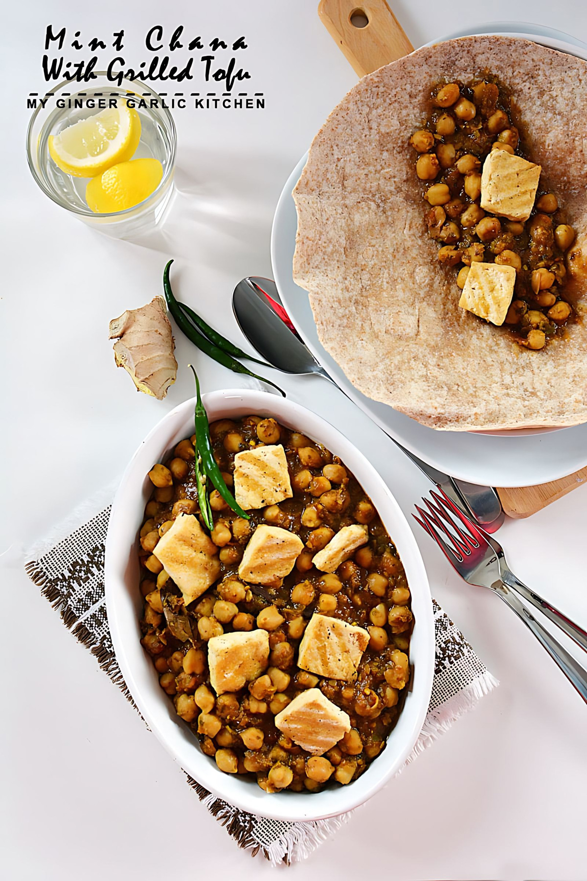 Mint Chana With Grilled Tofu (Vegetarian-Recipe)