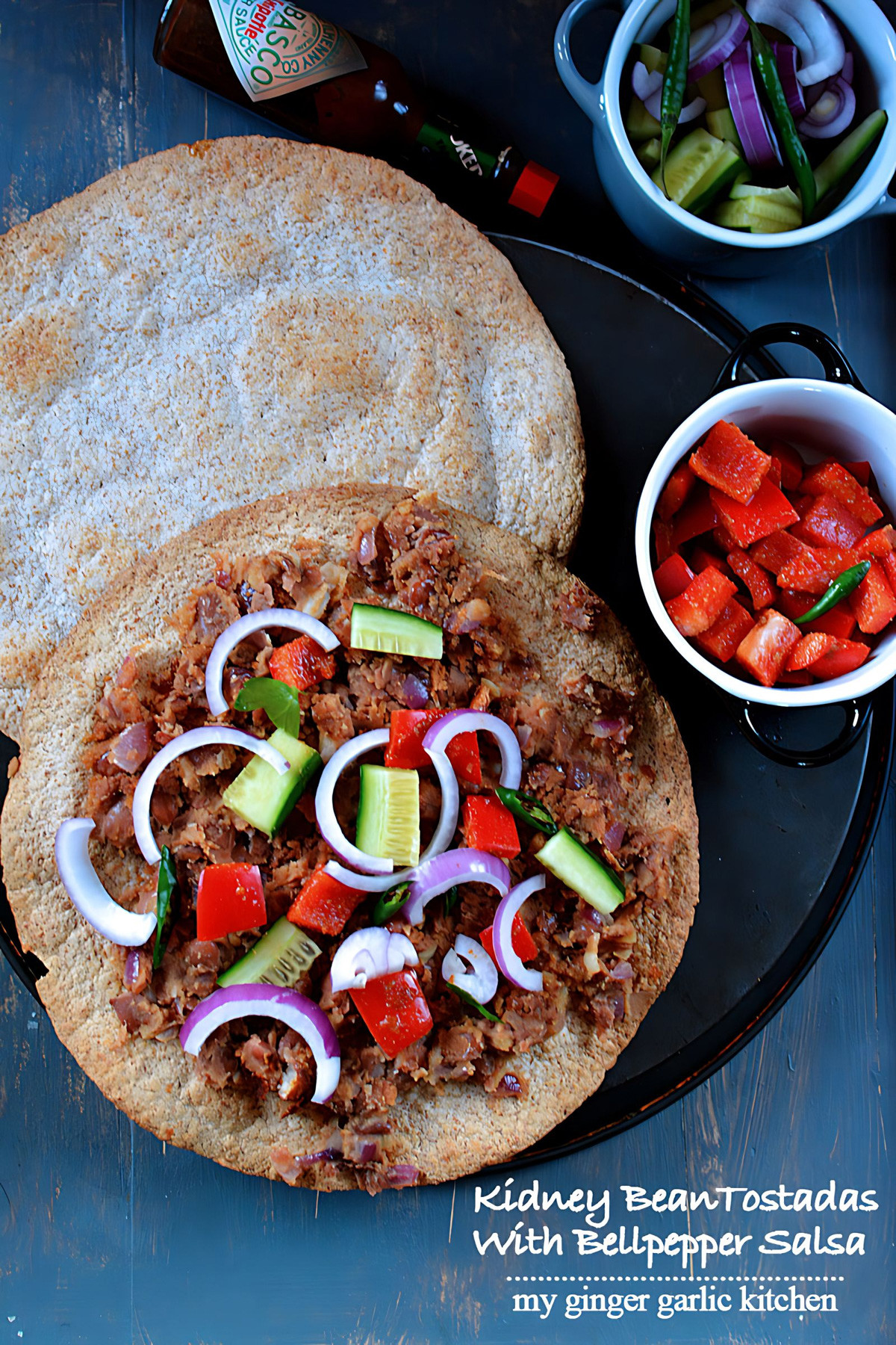 Kidney Bean Tostadas with Bell Pepper Salsa