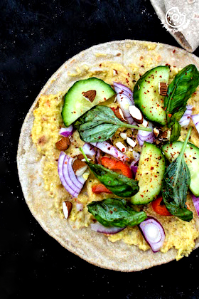 Indian Chapati With Peppery Garlicky Avocado Spread