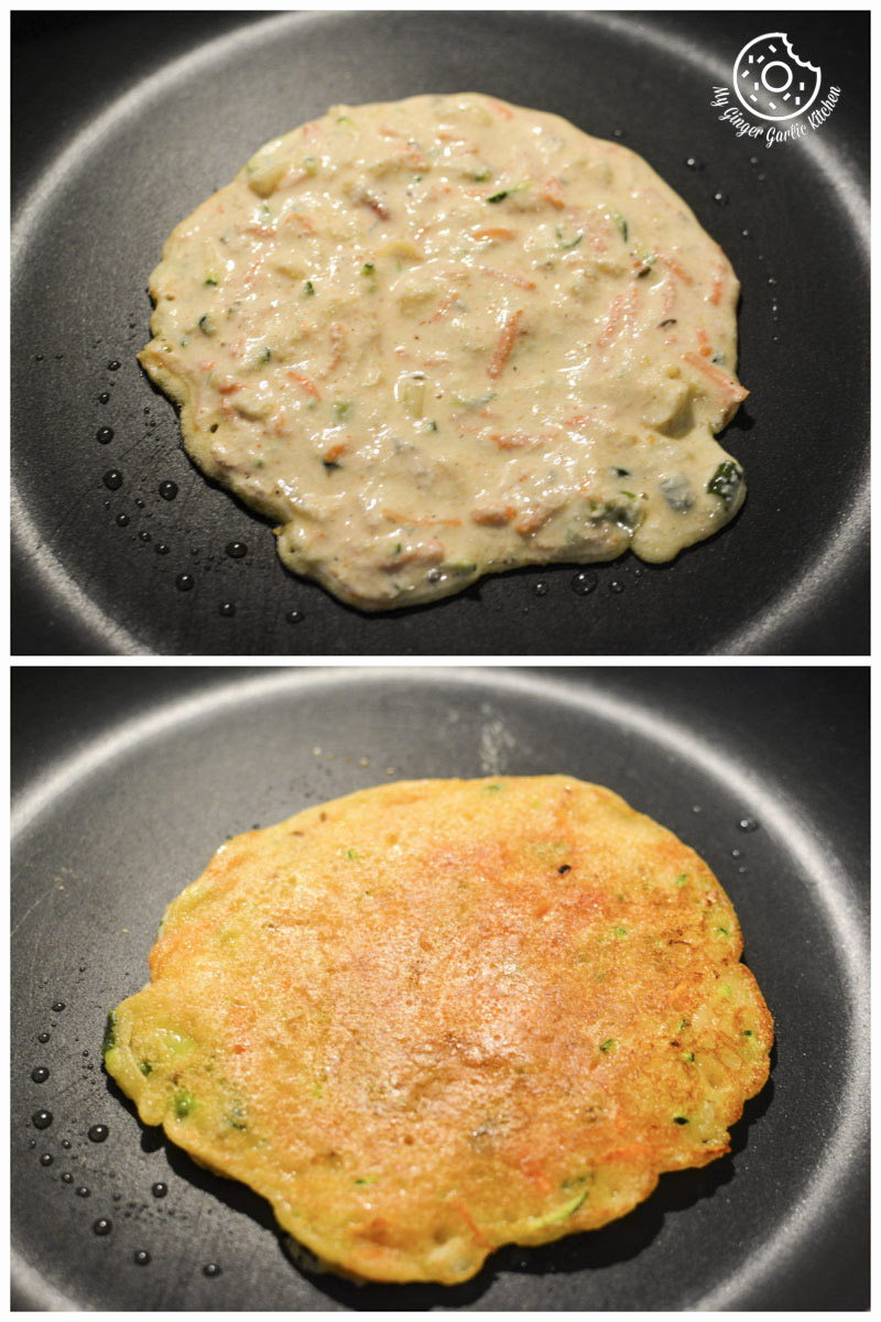 recipe-carrot-aucchini-semolina-pancake-with-potato-patties-and-fresh-salad|mygingergarlickitchen.com/ @anupama_dreams
