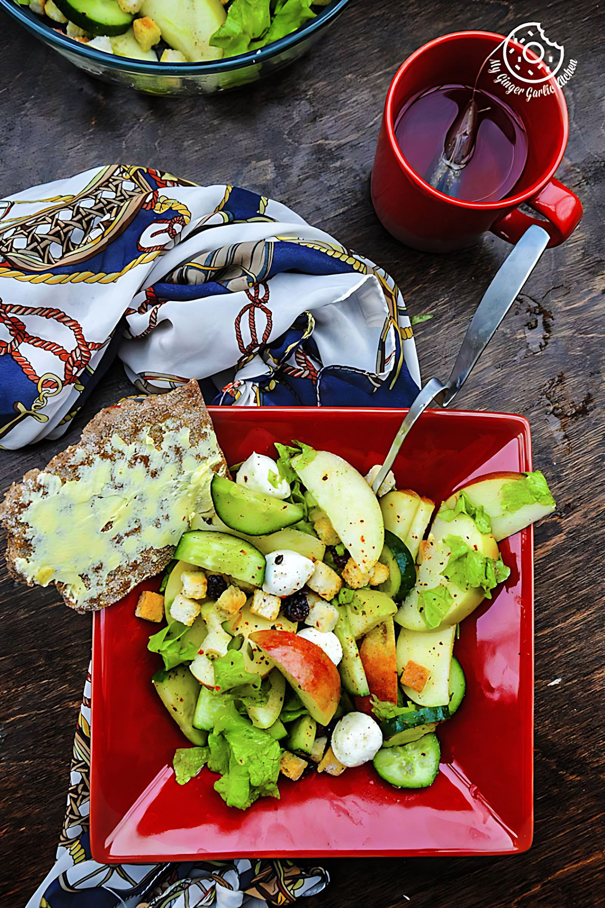 Apple Cucumber Mozzarella Pearls Salad