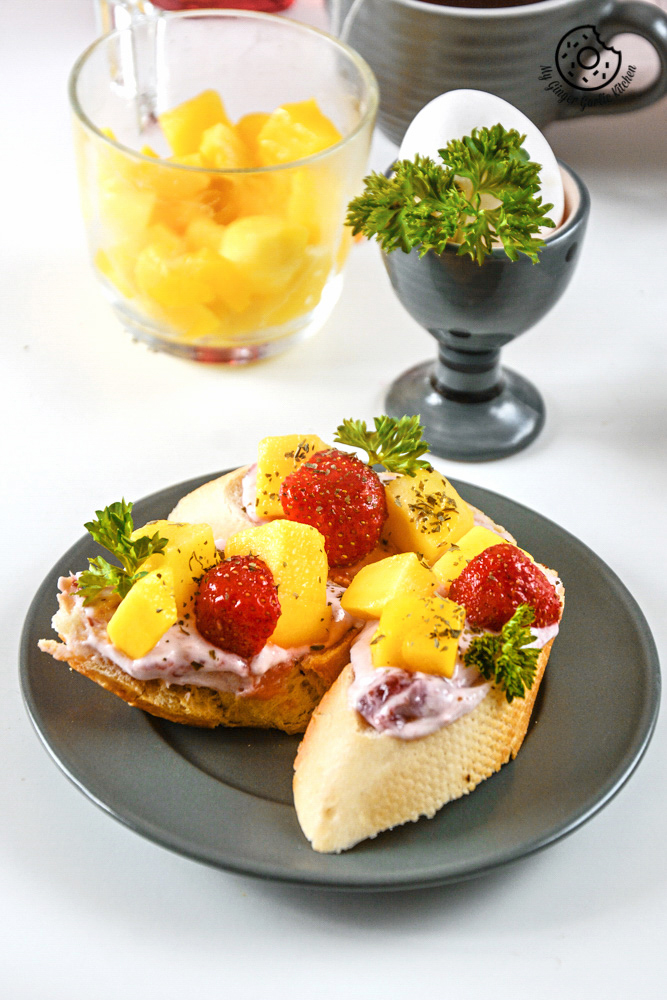 tropical-brushetta-with-berry-yogurt-cheese|mygingergarlickitchen.com/ @anupama_dreams