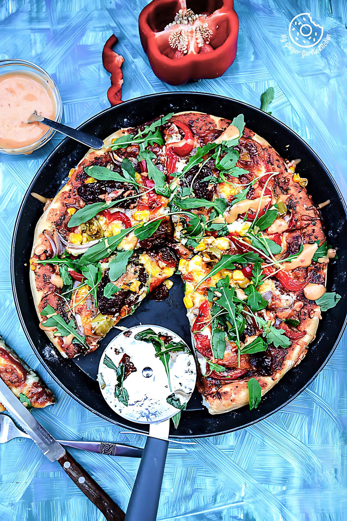 Pepper Corn Arugula Pizza with Sun-Dried Tomatoes