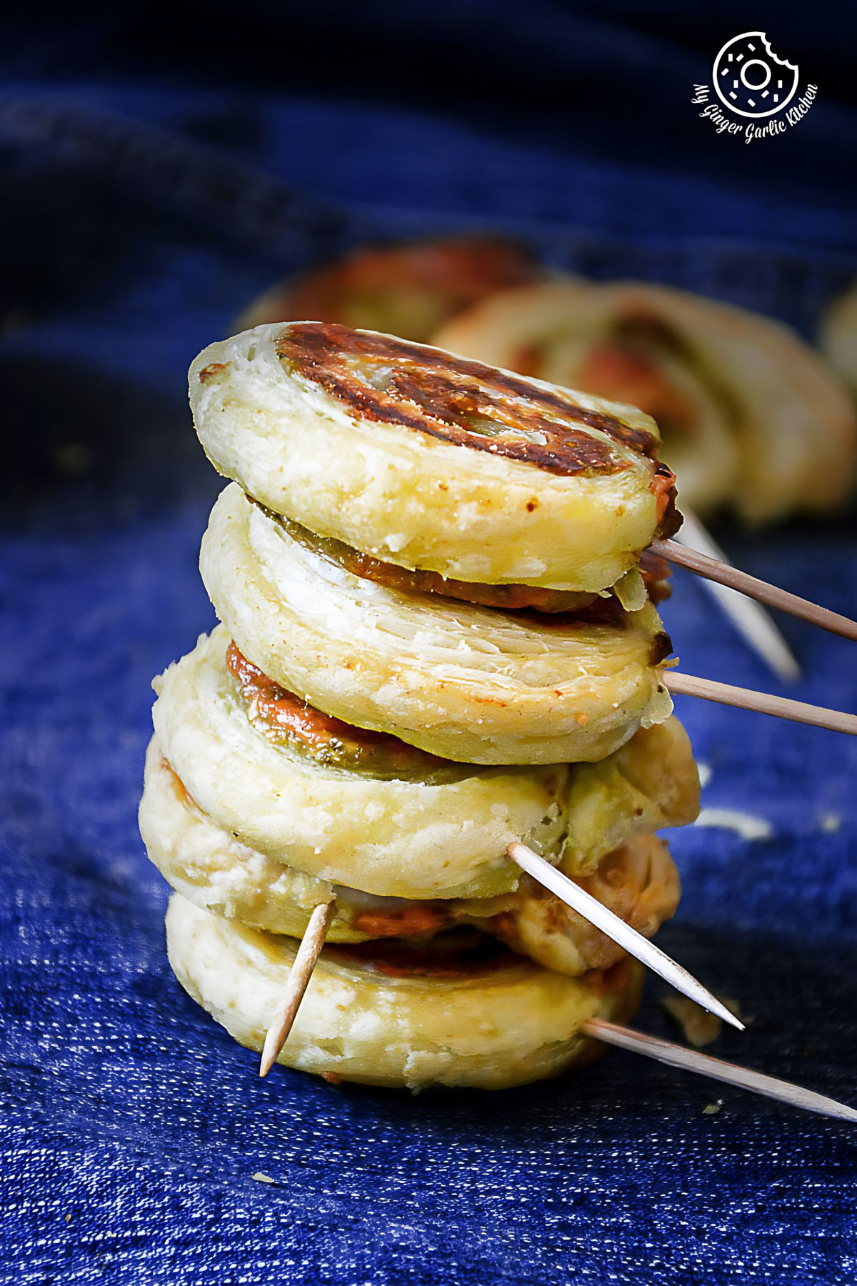 Puff Pastry Cheese and Pesto Swirls