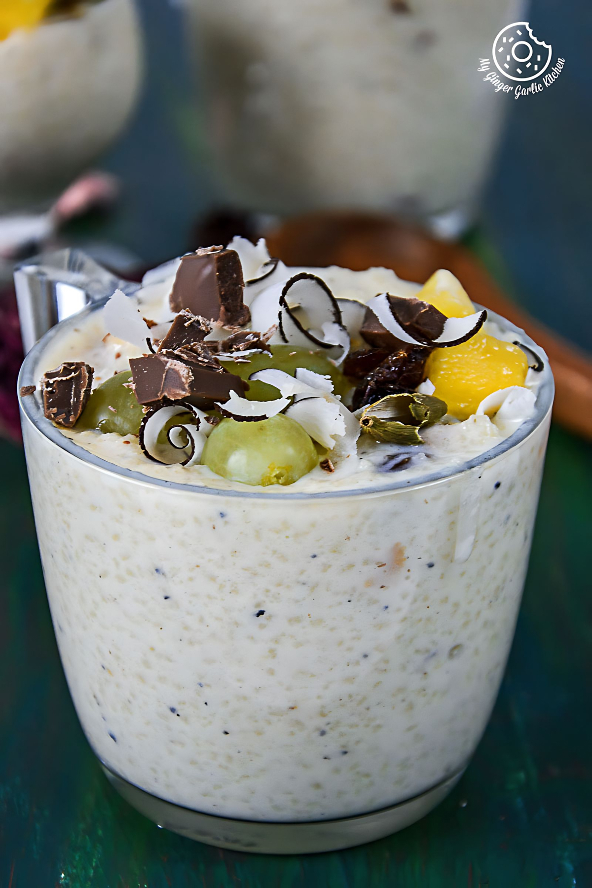 Image of Fruit and Nut Couscous Paneer Pudding with Chocolate