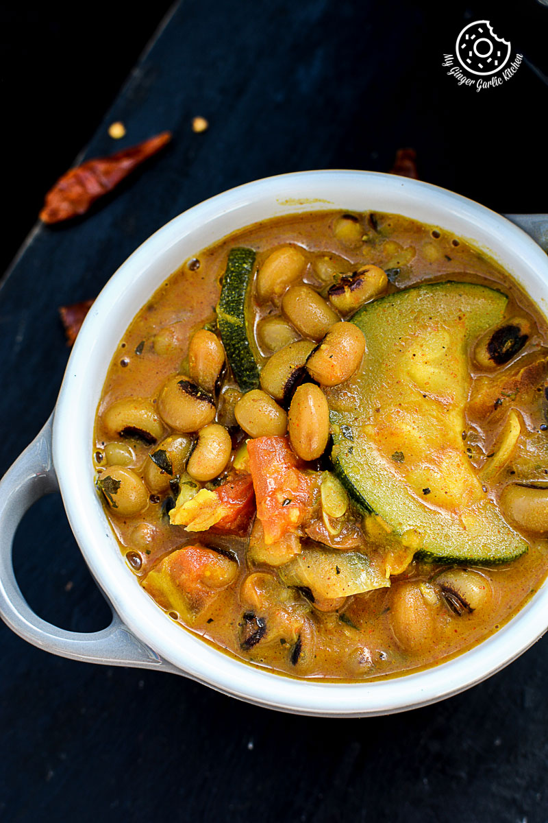 recipe-Black-Eyed-Bean-Zucchini-Peach-Curry|mygingergarlickitchen.com/ @anupama_dreams