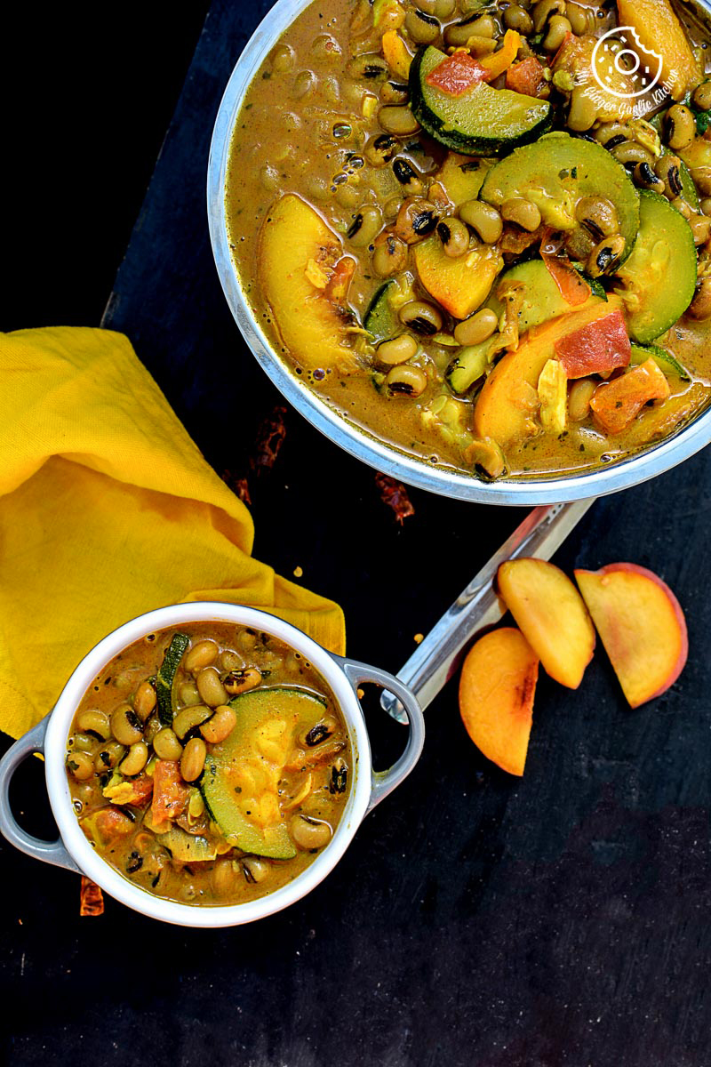 recipe-Black-Eyed-Bean-Zucchini-Peach-Curry|mygingergarlickitchen.com/ @anupama_dreams