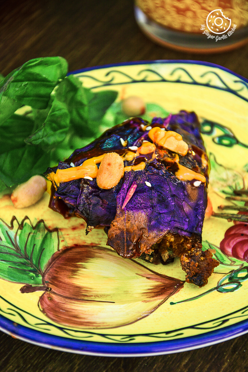 recipe-Poato-Panner-Stuffed-Roaste-Red-Cabbage-Cones-with-Sriracha|mygingergarlickitchen.com/ @anupama_dreams