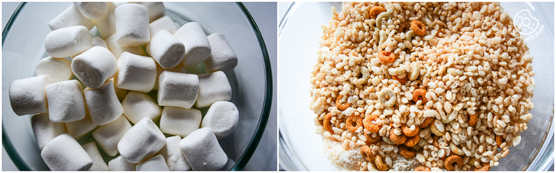 recipe-Toasted-Coconut-Sesame-Rice-Krispie-and-Multigrain-Cheerios-Dark-Chocolate-Bars|mygingergarlickitchen.com/ @anupama_dreams