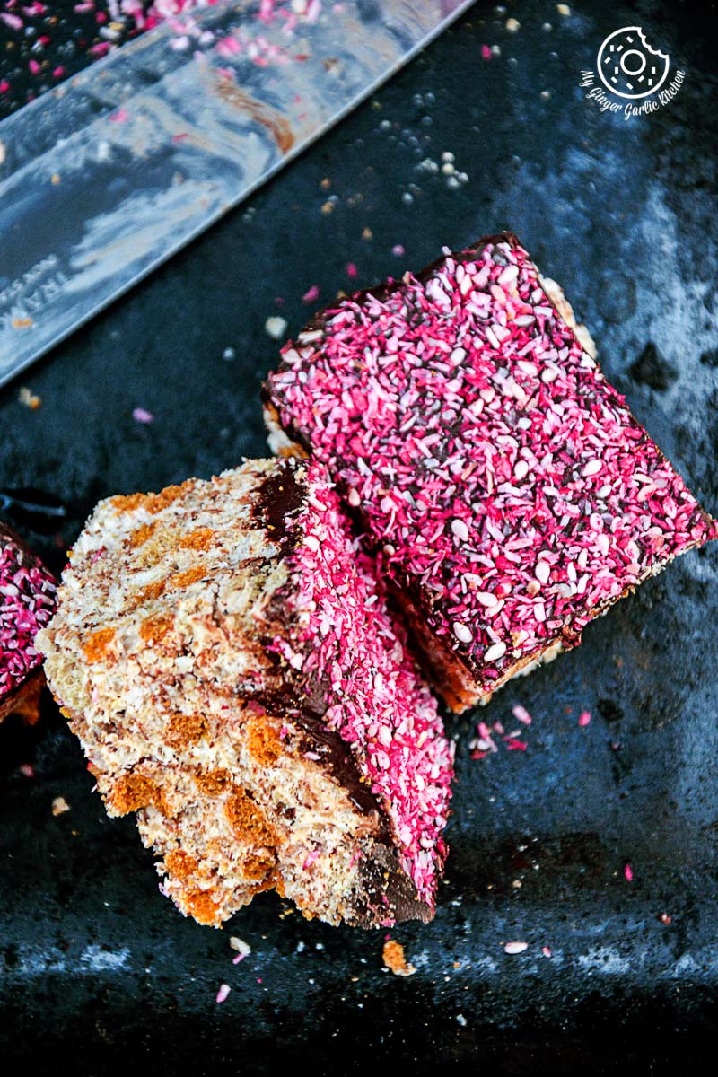 recipe-Toasted-Coconut-Sesame-Rice-Krispie-and-Multigrain-Cheerios-Dark-Chocolate-Bars|mygingergarlickitchen.com/ @anupama_dreams