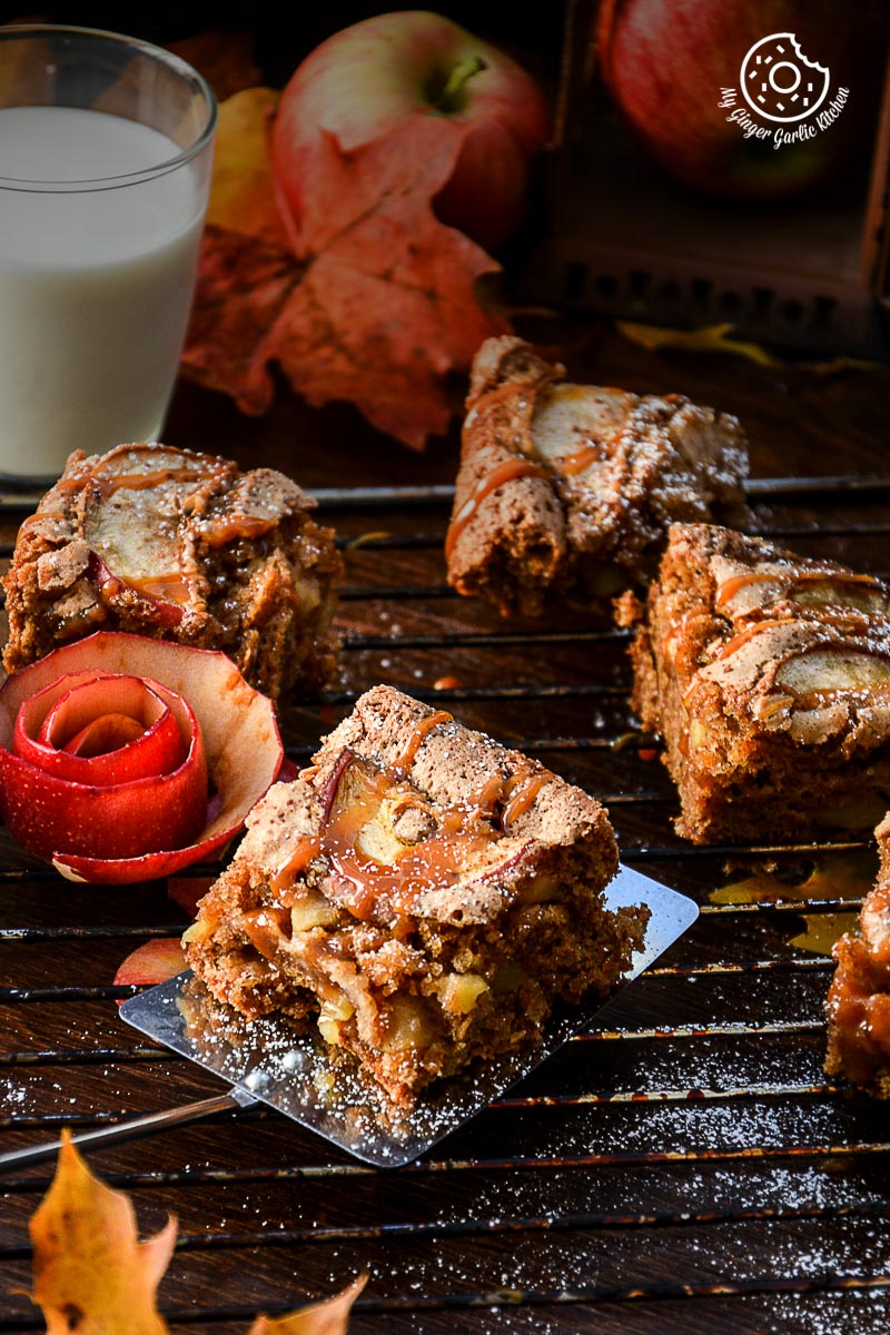 recipe-apple-cinnamon-brownie-with-caramel-drizzle|mygingergarlickitchen.com/ @anupama_dreams