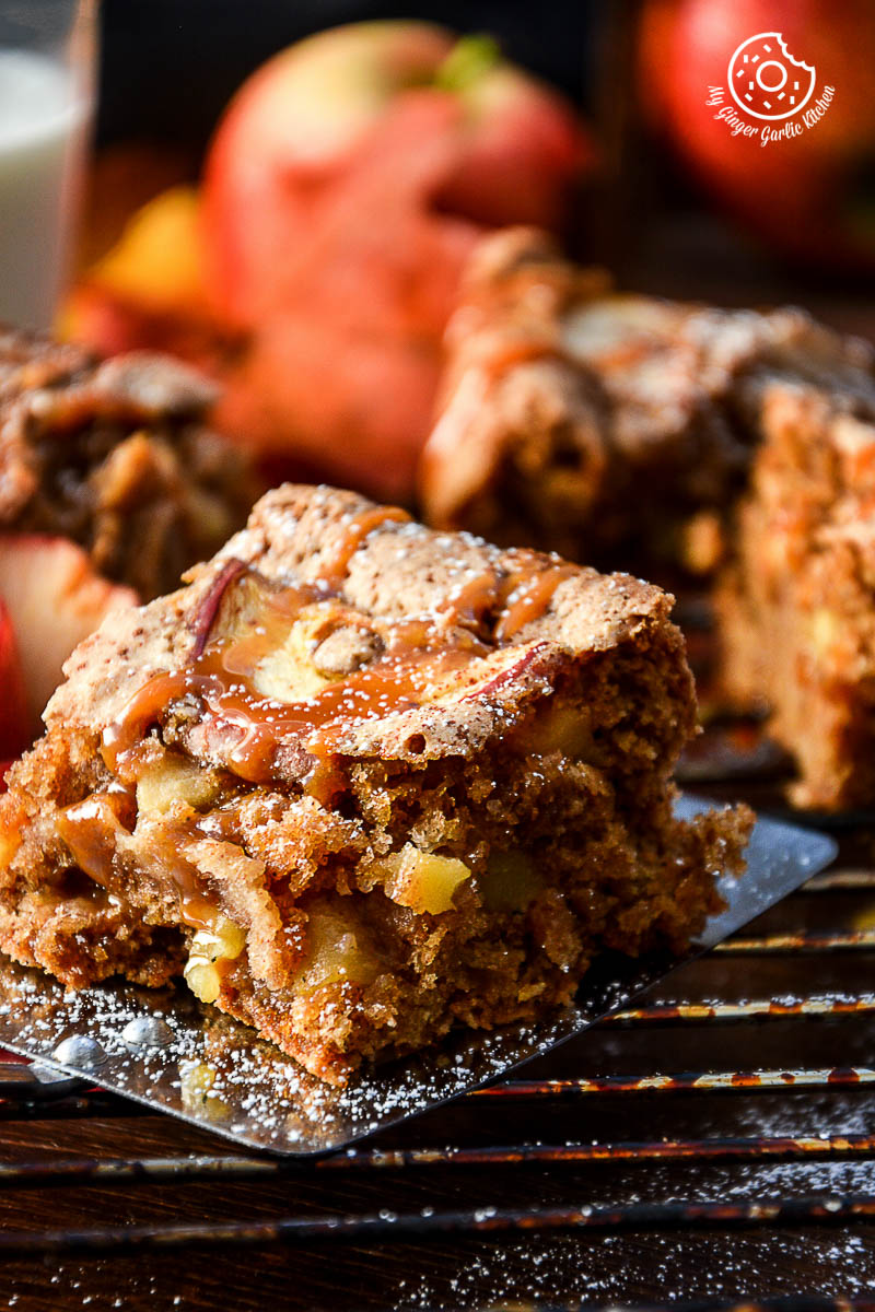 recipe-apple-cinnamon-brownie-with-caramel-drizzle|mygingergarlickitchen.com/ @anupama_dreams