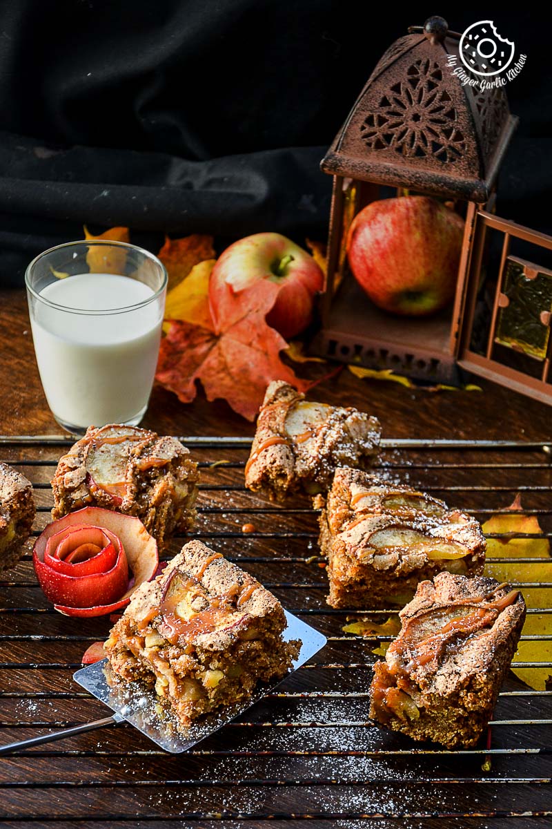 recipe-apple-cinnamon-brownie-with-caramel-drizzle|mygingergarlickitchen.com/ @anupama_dreams