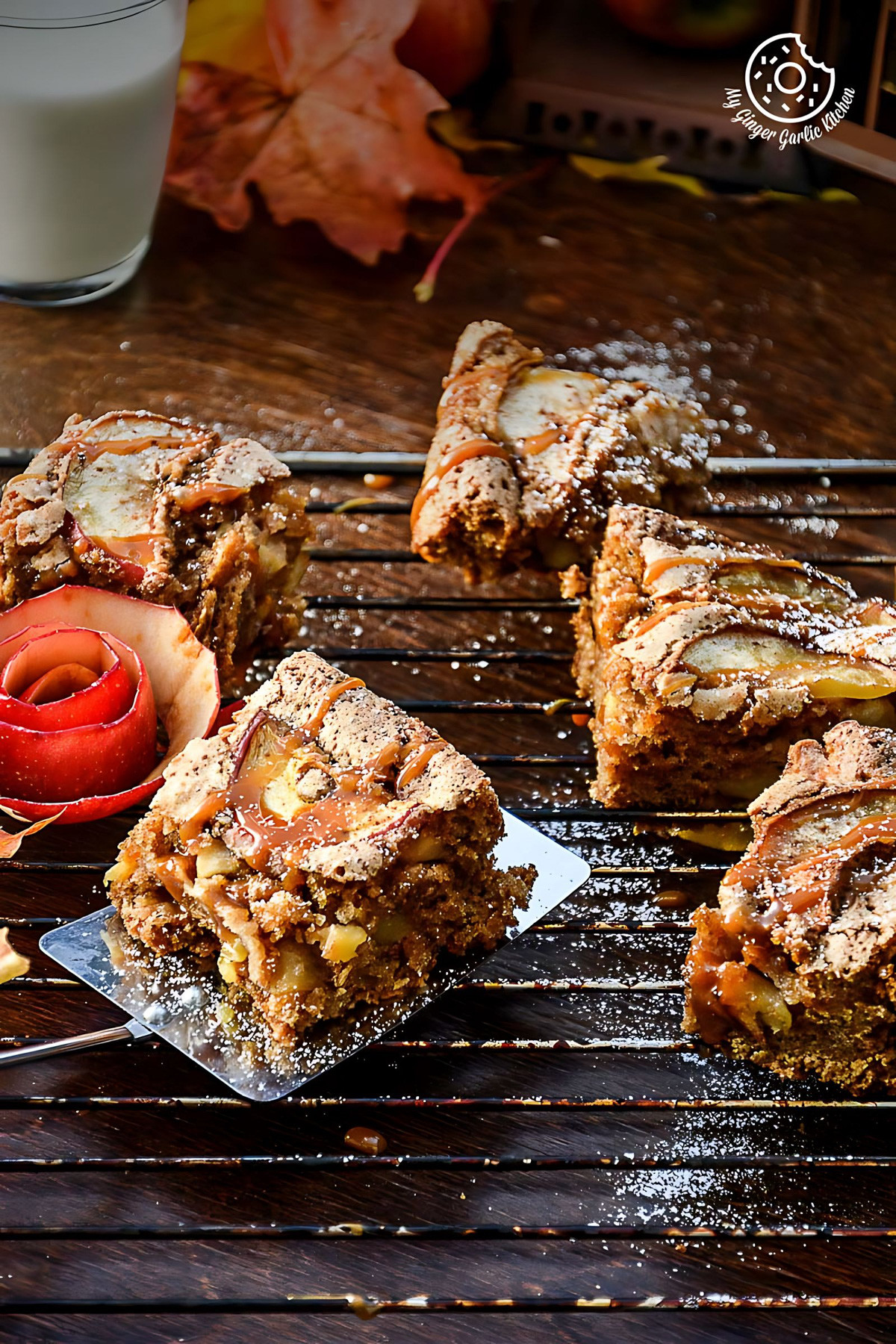 Apple Cinnamon Brownie with Caramel Drizzle