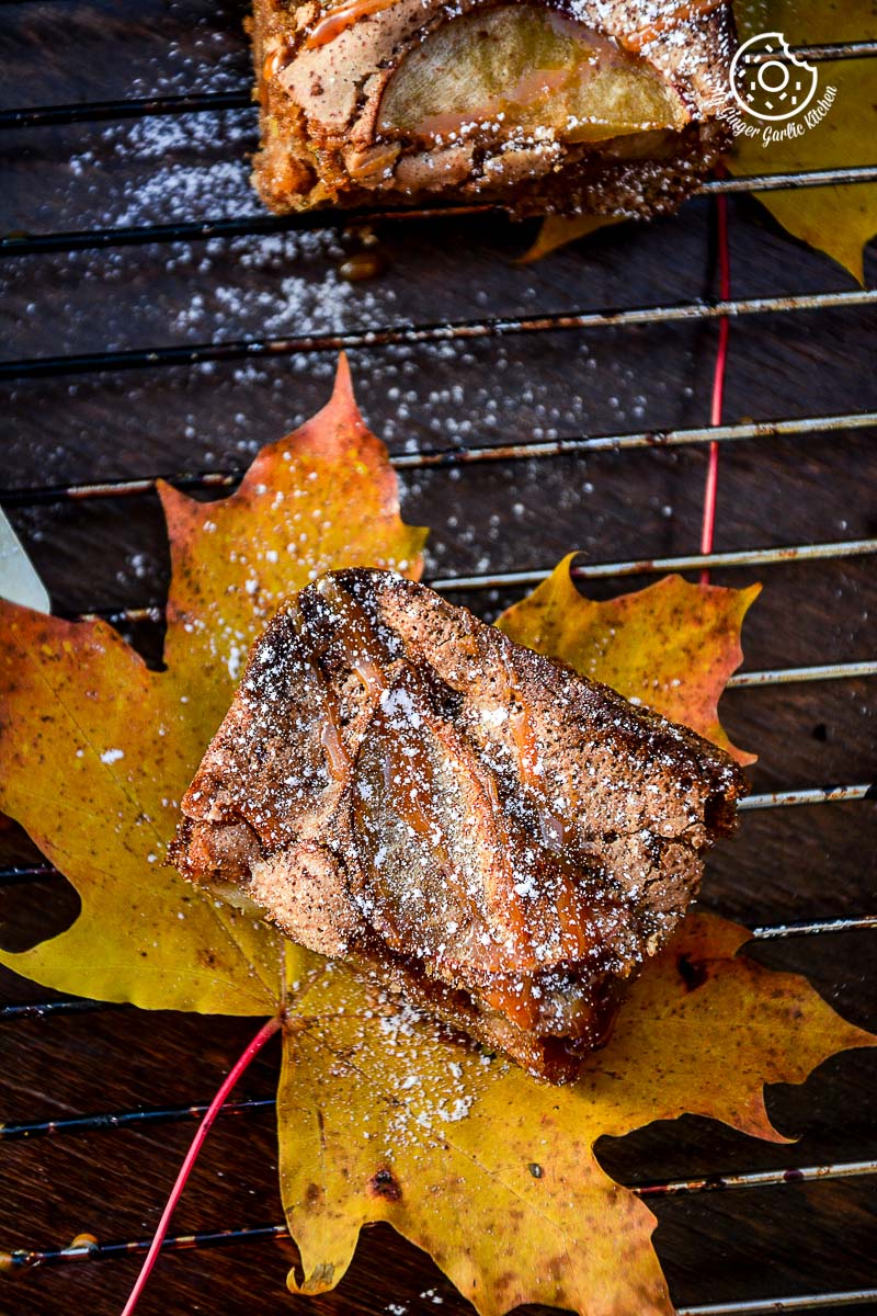 recipe-apple-cinnamon-brownie-with-caramel-drizzle|mygingergarlickitchen.com/ @anupama_dreams