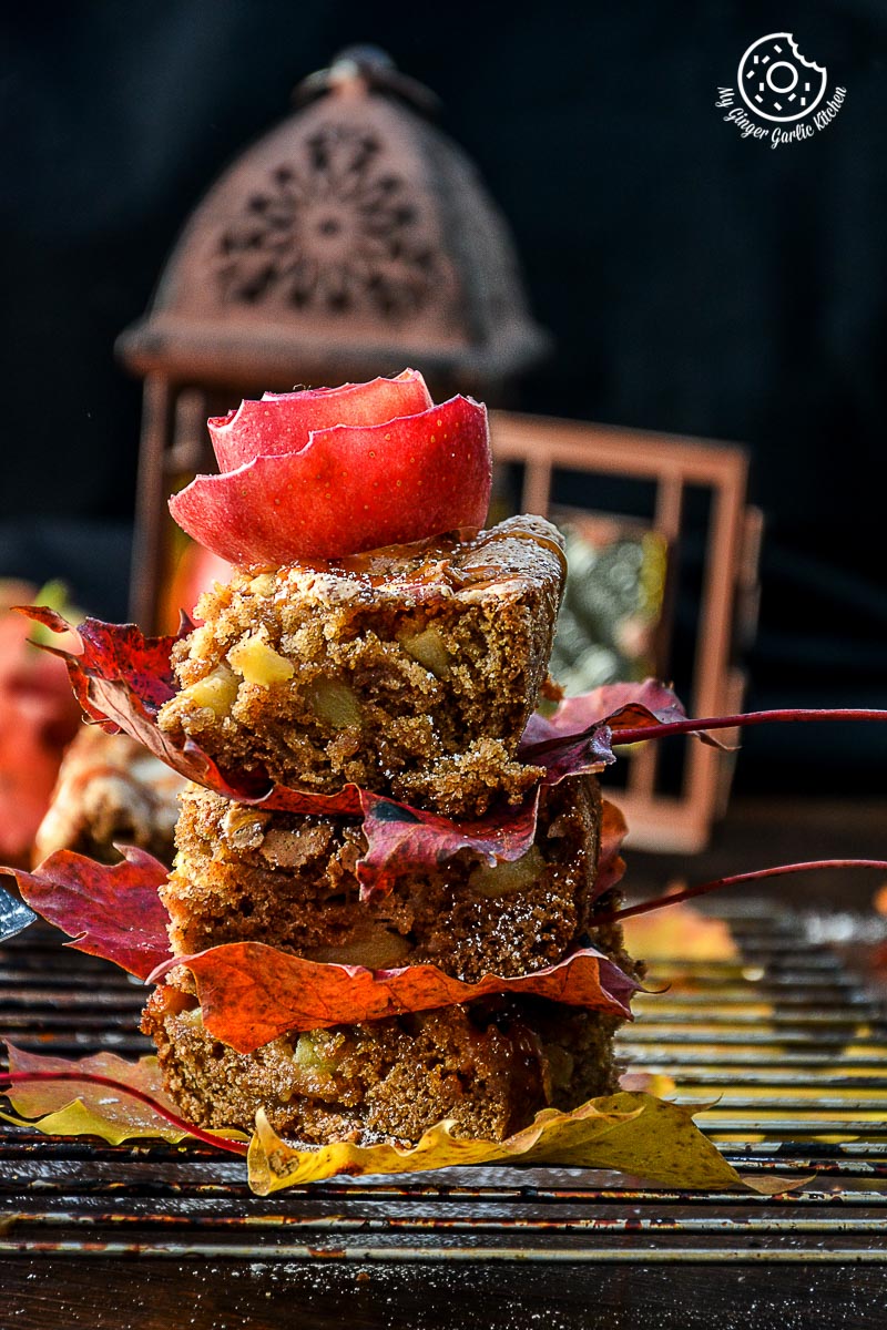 recipe-apple-cinnamon-brownie-with-caramel-drizzle|mygingergarlickitchen.com/ @anupama_dreams